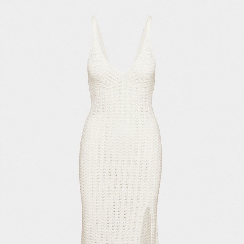 Aritzia Wilfred Evie Midi Dress Cream